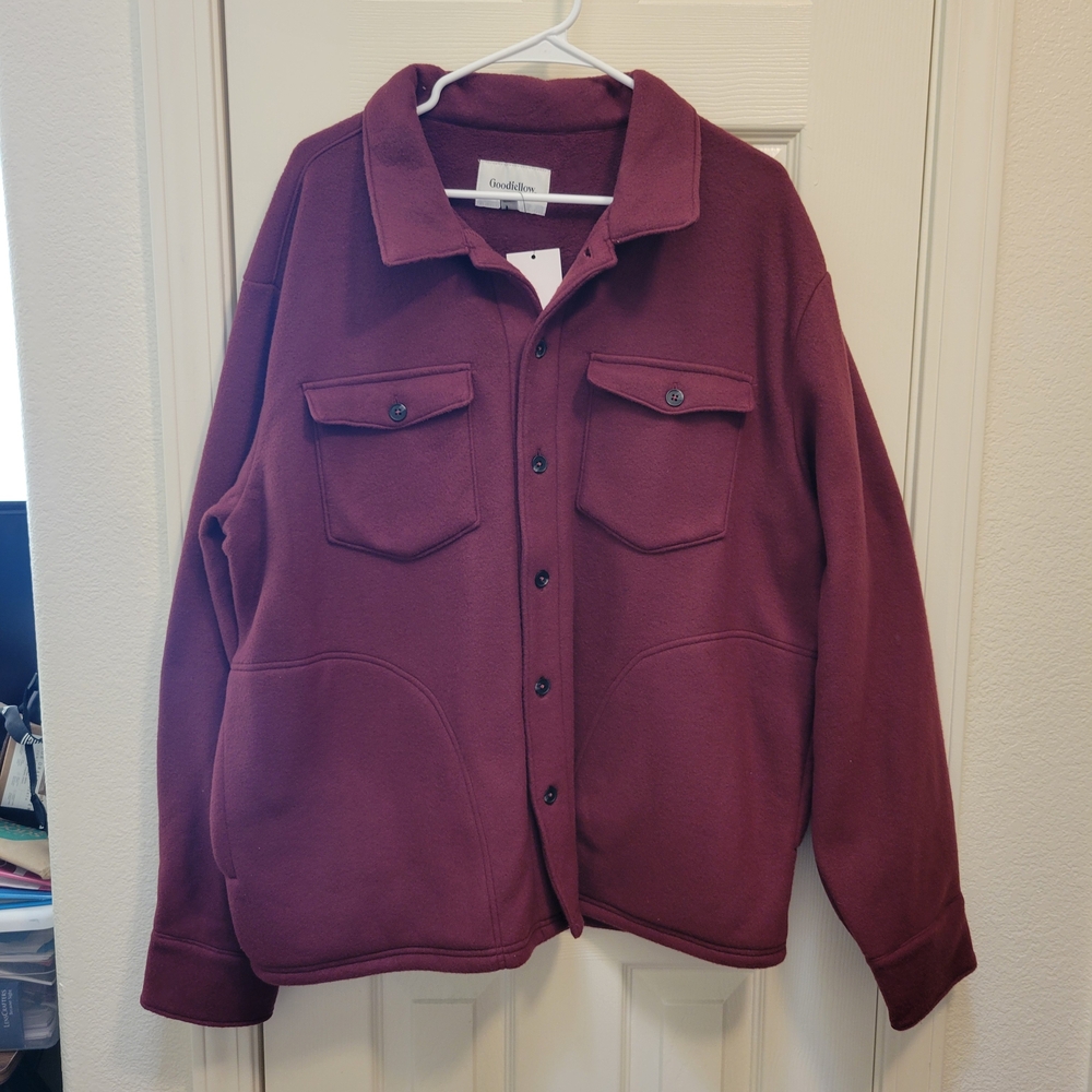 Goodfellow & Co Men's Maroon Fleece Jacket Size XL